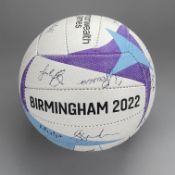 B2022 Netball - New Zealand v England. Signed by New Zealand team and coach.
