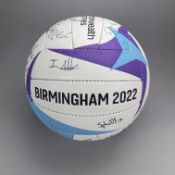 B2022 Netball - New Zealand v England. Signed by winning English team and coach.