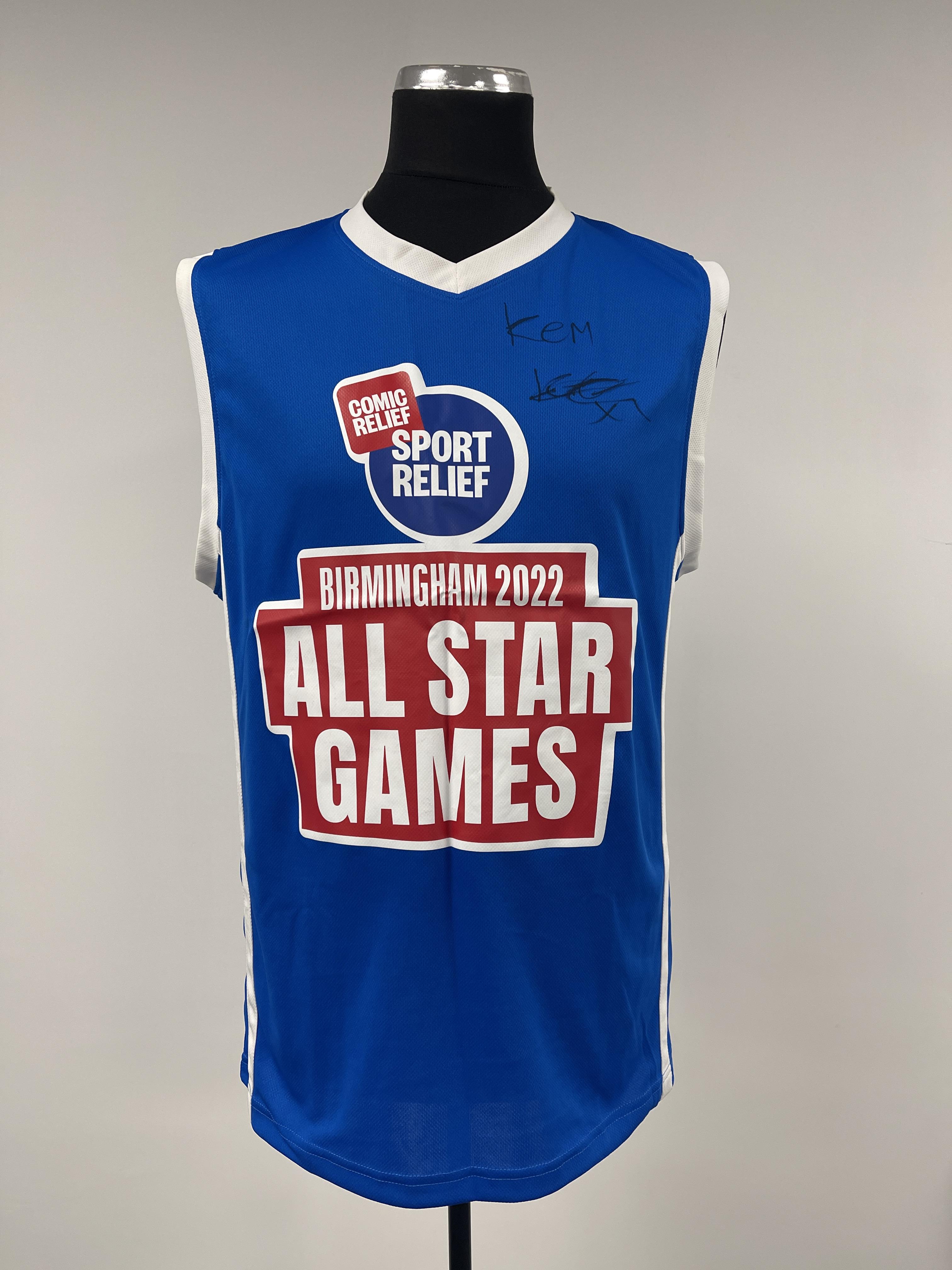 B2022 All Star Games Signed Blue Basketball 3x3 Top - Kem Cetinay