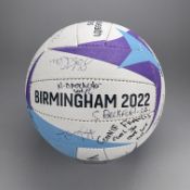 B2022 Netball - Australia v Jamaica. Signed by both teams and coaches.