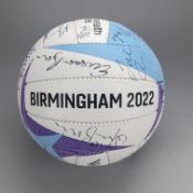 B2022 Netball - New Zealand v England. Signed by both teams and coaches.