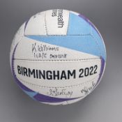 B2022 Netball - Australia v Jamaica. Signed by winning Jamaican team and coach.