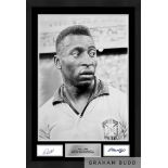 'Pele from 1966 World Cup at Hampden Park, Glasgow' drawing by Del Llewellyn, hand drawn using