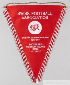 Official Swiss F.A. pennant for the 2018 World Cup qualification play-off match v Northern Ireland