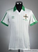 Norman Whiteside white No.16 1982 World Cup Northern Ireland jersey, Adidas, with green
