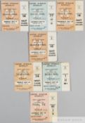 Set of tickets for England's six 1966 World Cup matches, comprising the three 1/8th final games v