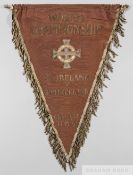 Official pennant for the Northern Ireland v Switzerland 1966 World Cup qualifying match played in