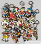 A full set of 16 keyrings featuring the participating countries at the 1966 World Cup, all with
