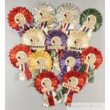 England World Cup 1966 excellent set of 16 rosettes for all participating teams,  note all have