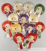 England World Cup 1966 excellent set of 16 rosettes for all participating teams,  note all have