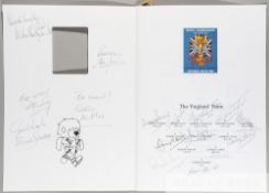 Signed World Cup England 1966 VIP menu with braid to spine for Gala dinner held in respect of 25th