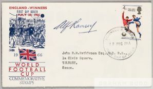Al Ramsey signed 1966 World Cup "England Winners" First Day Cover, signature in blue ink, the FDC