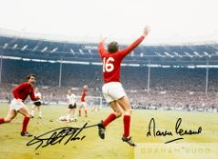 England 1966 World Cup Final goalscorers Geoff Hurst and Martin Peters signed colour photograph,