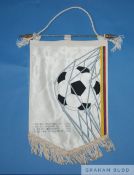A rare Columbia 1986 FIFA World Cup pennant shield-shaped, and printed COLOMBIA PRESENTE EN 1986,