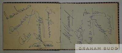 Autograph book containing 25 signatures of players from England 1966 World Cup and 1970 squads