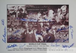 England 1966 World Cup winners montage signed by 21 of the victorious squad, Alan Ball, Geoff Hurst,