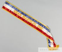 Ex-Pelé Collection: red, white, and purple sash embroidered with the text 