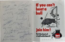England 1966 World Cup Tournament programme hand signed by 23 players & staff to the blank notes