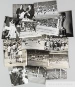 14 original b&w press photographs from the 1966 World Cup, mostly issued by P.A., including shots of