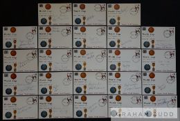 England 1966 World Cup Winners Full Set of 23 individually autographed, RARE Rembrandt Philatelic