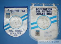 Argentina 1978 FIFA World Cup official pennant shield shaped and printed Argentina, AFA, COPA