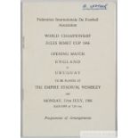 Football Association Programme of Arrangements for the Opening Ceremony and Match of the 1966