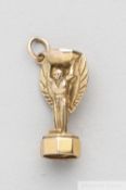 9ct. gold charm in the form of the Jules Rimet Trophy a souvenir of the 1966 World Cup, hallmarked