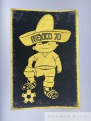 Souvenir poster for the Mexico 1970 World Cup, featuring the mascot Juanito and design very much