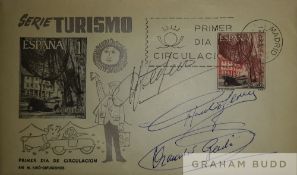 Spanish First Day Cover hand signed by three Footballing Legends who played in the 1954 and 1962