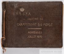World Cup 1930 large photograph album bearing initials URBSFA for the Belgium Football Association