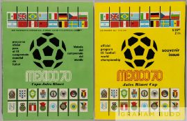 World Cup Mexico 1970 two programmes issued for World Cup,  green cover full programme, 208-page;