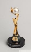 FIFA Women's 2015 Canada World Cup miniature trophy, modelled as a silvered ball upon a gilt