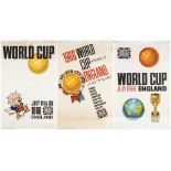 The three versions of Carvosso's poster designs for the 1966 World Cup, printed by McCorquodale & Co