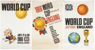 The three versions of Carvosso's poster designs for the 1966 World Cup, printed by McCorquodale & Co