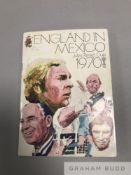 Signed England 1970 World Cup official itinerary, also covering the pre-tournament tour to