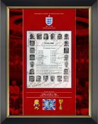 England 1966 World Cup winning team signed and stylishly framed final programme page display
