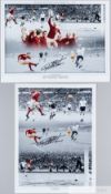 Two wonderful montage pictures of World Cup 1966,  showing dramatic moments of goals and