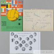 World Cup 1954 Switzerland page signed by the Hungarian team who played in the 1954 World Cup,