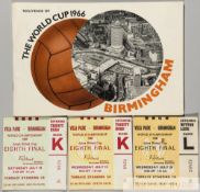 World Cup England 1966 tickets and brochure re: matches played at Aston Villa's Villa Park,