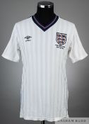 Kerry Dixon white 1986 World Cup England No.21 jersey, Umbro, short-sleeved, three lions badge,