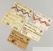 Five tickets from the 1954 World Cup in Switzerland