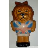 Original 1966 World Cup Willie mascot, with official FA licensed 1965 product stamp to rear, in