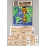 World Cup England 1966 set of tickets for matches played at Wembley, lacking only Mexico v Uruguay