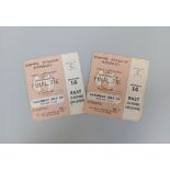 Two England v. West Germany 1966 World Cup final ticket stubs, 30th July 1966 East Standing