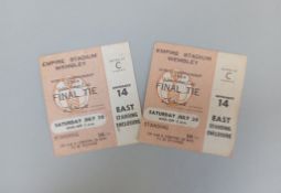 Two England v. West Germany 1966 World Cup final ticket stubs, 30th July 1966 East Standing