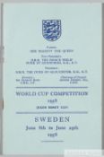 Official Football Association itinerary for the 1958 World Cup in Sweden, as issued to players and