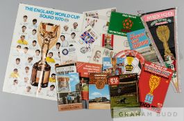 World Cup Mexico 1970 selection of items, includes brochures for travel, details for supporters,