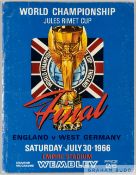 World Cup England 1966 final programme v Germany, played at Wembley, 30th July, autographed by all