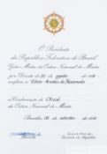 Ex-Pelé Collection: A Brazilian National Order of Merit citation presented to Pelé in 1991 by then