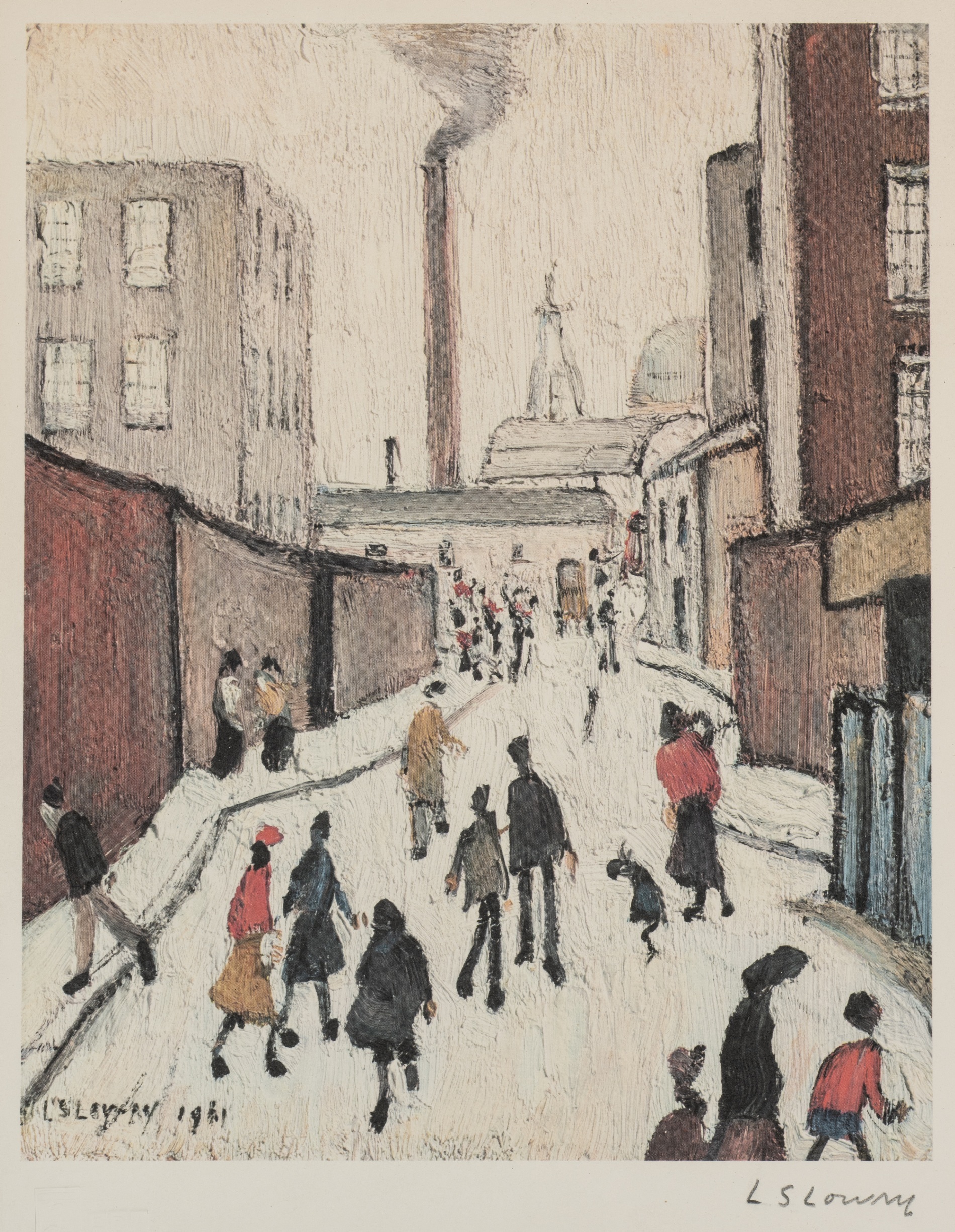 L.S. Lowry 'Street Scene', limited edition print